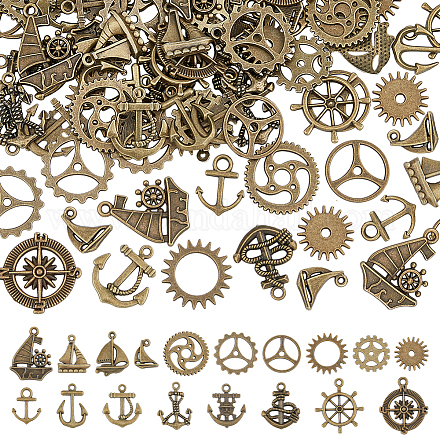 Superfindings 108 pièces pendentifs en alliage 18 styles FIND-FH0008-43-1