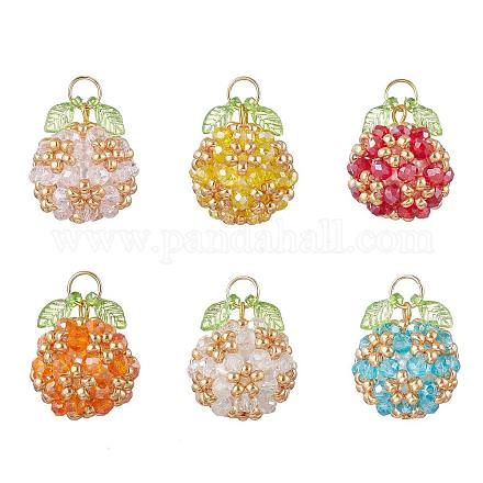 Подвески из акрила и стеклянных бусин PALLOY-MZ00880-1