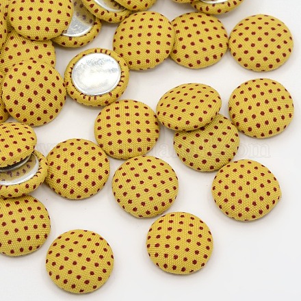 Abbellimenti scrapbook accessori per abbigliamento flatback semi cupola rotonda polka dot tessuto cabochon rivestiti X-WOVE-F011-02-1