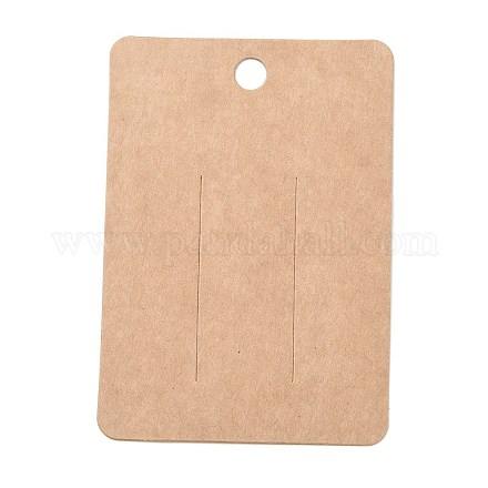 空白のクラフト紙のヘア クリップ表示カード  長方形  バリーウッド  10x7x0.05cm  穴：7.5mm CDIS-G005-14-1