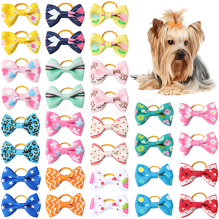 32 шт. 16 цвета бант из полиэстера резинки для волос для женщин и девочек PHAR-CN0001-01-1