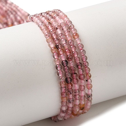 Нити бусин из рутилированного кварца из натурального черного золота G-B090-A12-01-1