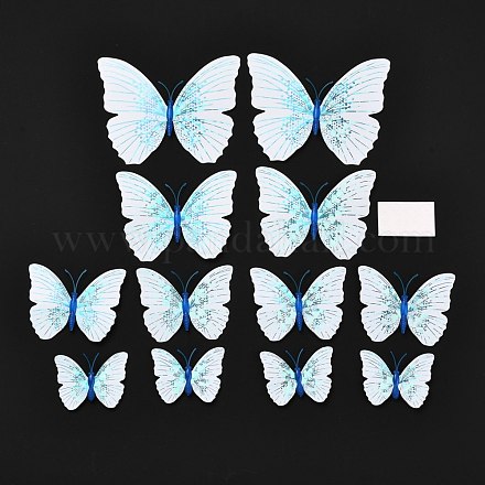 Decoraciones de mariposas artificiales 3d de plástico de pvc DIY-I072-02B-1