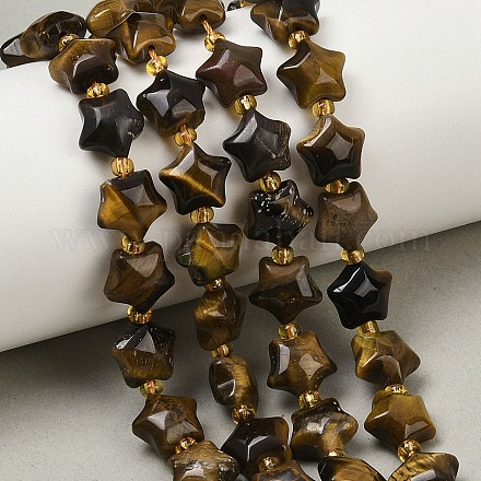 Природных тигровый глаз бисер нитей G-Z080-A16-10mm-1