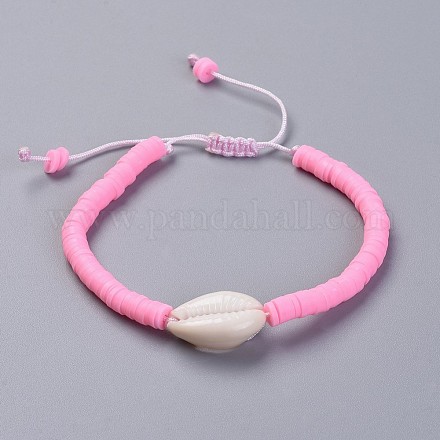 Eco-Friendly Handmade Polymer Clay Heishi Beads Kids Braided Bracelets BJEW-JB04317-03-1