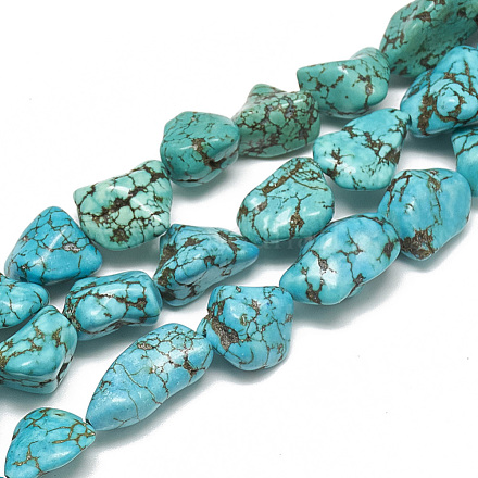Chapelets de perles en turquoise synthétique TURQ-S286-02A-1