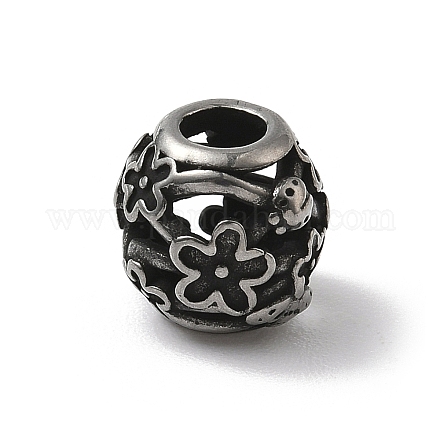 Европейские бусины из нержавеющей стали 304 STAS-H238-09H-AS-1