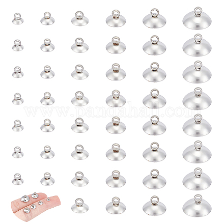 Unicraftale 120 pièces 6 taille 304 bouchon de perle en acier inoxydable pendentif bails STAS-UN0051-59-1