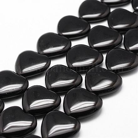Natural Black Onyx Beads Strands G-P161-36-25x25mm-1