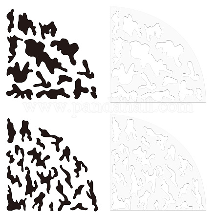 CRASPIRE 2Pcs Camo Print Sleeve Stencils Acrylic Tie Dyeing Stencils Bleached Shirt Template Camouflage Painting Reusable Fan DIY for Scrapbooking Art Craft Wood Canvas Paper Fabric Floor Wall DIY-CP0008-78F-1
