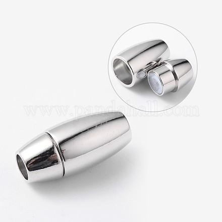 Barrel Eco-Friendly Brass Magnetic Clasps with Glue-in Ends KK-F363-03-NR-1