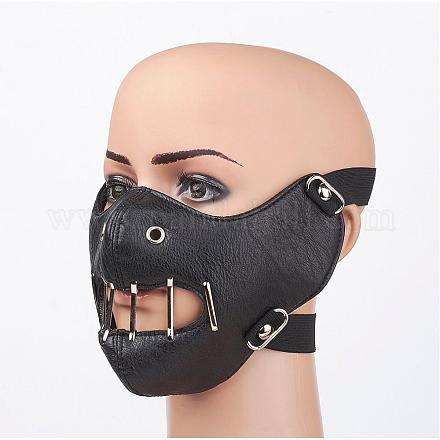 Punk Rock Style PU Leather Mouth Cover AJEW-D038-05-1