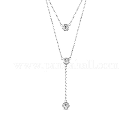 Shegrace 925 collana a doppio strato in argento sterling placcato rodio JN635A-1