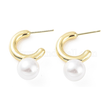 Rack Plating Brass Stud Earrings for Women KK-Z038-15G-1