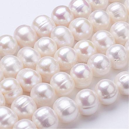 Hebras de perlas de agua dulce cultivadas naturales PEAR-F004-59-1