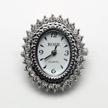 Cabezas reloj de rhinestone de aleación de reloj caras ovaladas WACH-D014-03-1