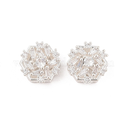 Стойки обшивки латунь микро проложить кубического циркония бусы KK-F879-06S-1