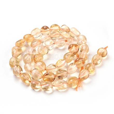Chapelets de perles de citrine naturelle G-F575-12-1