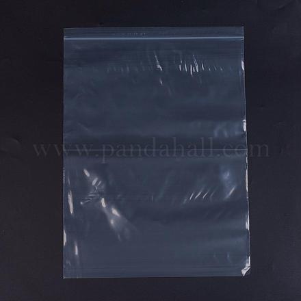 プラスチックジップロックバッグ  再封可能な包装袋  トップシール  セルフシールバッグ  長方形  ホワイト  45x32cm  片側の厚さ：3.1ミル（0.08mm）  100個/袋 OPP-G001-I-32x45cm-1