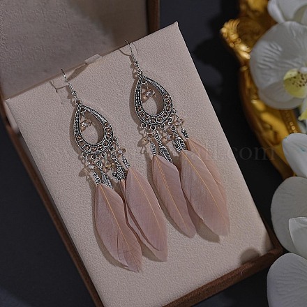 Серьги-капли из сплава со стразами FS-WGBDF6F-13-1