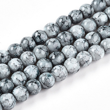 Выпечка окрашенные стеклянные бусины пряди DGLA-N003-8mm-A06-1