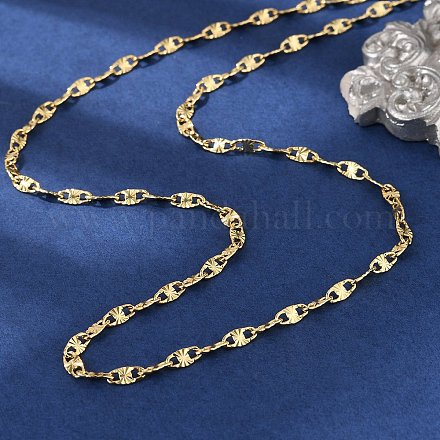 Овальные звенья цепи из текстурированной латуни для женщин и мужчин NJEW-F337-04G-1
