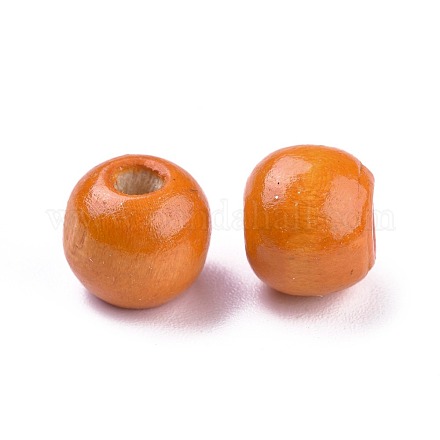 Perles en bois naturel teint X-WOOD-Q006-10mm-09-LF-1