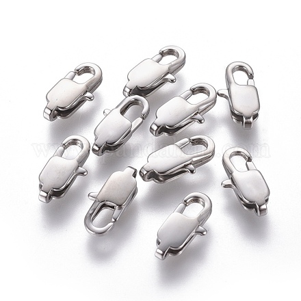 304 Stainless Steel Lobster Claw Clasps STAS-G201-06B-P-1