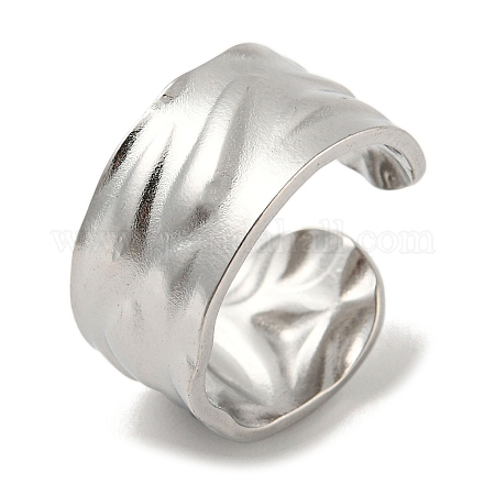 304 anillo de puño abierto de acero inoxidable RJEW-C067-19P-1