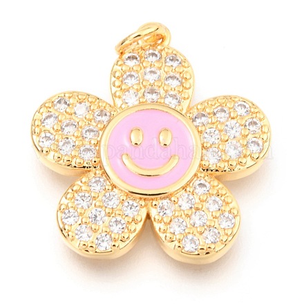 Латунные микропаве прозрачные подвески с фианитом KK-I683-05E-1