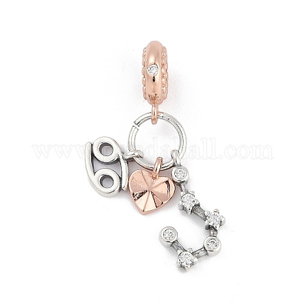 Латунные подвески с кубическим цирконием европейские бусины KK-Q015-01F-1