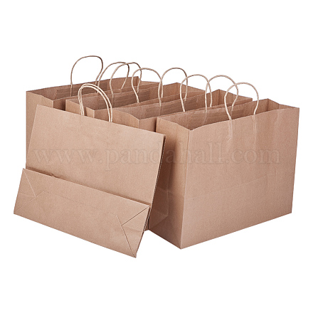 取っ手付きクラフト紙袋  茶色の紙袋  バリーウッド  42x13x31cm  8個/セット CARB-BC0001-01-1
