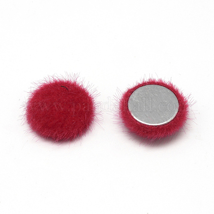 Faux Mink Fur Covered Cabochons X-WOVE-S084-49G-1
