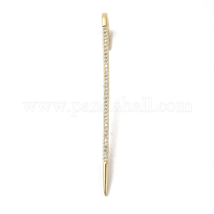 Женские серьги-крючки из латуни с микропаве и прозрачным кубическим цирконием EJEW-C097-01G-03-1