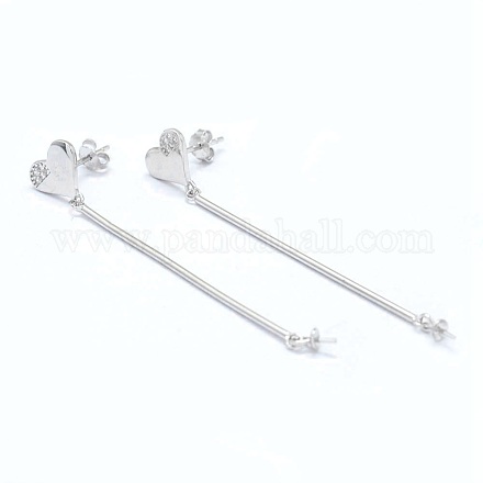 Accessoires de clous d'oreilles en 925 argent sterling avec zircone cubique STER-I016-099P-1