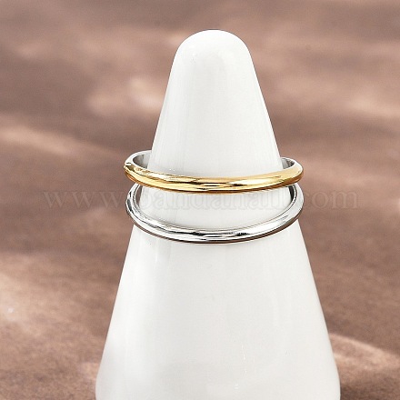 Регулируемые открытые манжеты из нержавеющей стали 304 для женщин RJEW-K301-05GP-1