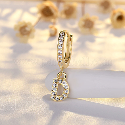 Латунные серьги-кольца из прозрачного кубического циркония WGE85EC-05-1