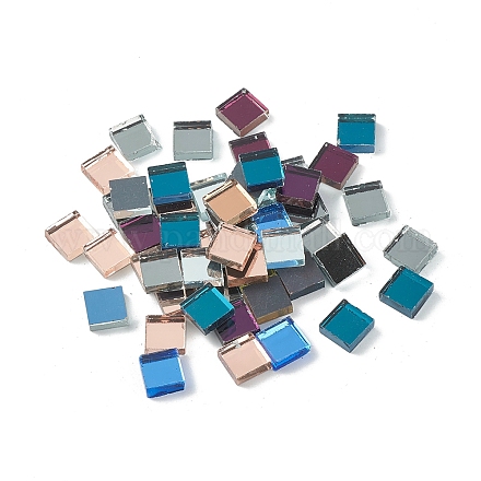 Pandahall elite 350 pieza (280g) azulejos de espejo de vidrio cuadrado de 0.4 pulgadas mini azulejos de mosaico decorativos de vidrio para decoración del hogar manualidades fabricación de joyas GLAA-PH0007-25-1