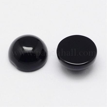 Natürliche schwarze Achat-Cabochons G-F313-01-10mm-1