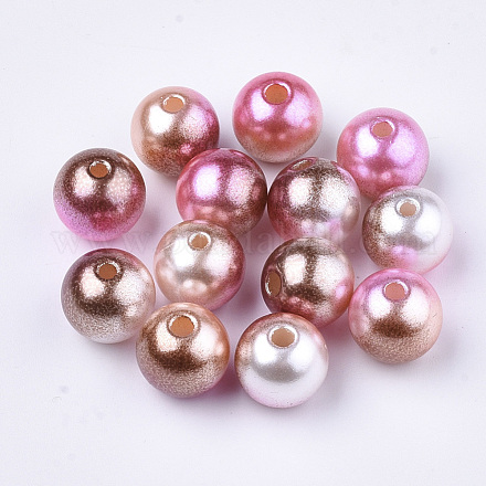 Cuentas de perlas de imitación de plástico ABS del arco iris OACR-Q174-8mm-10-1