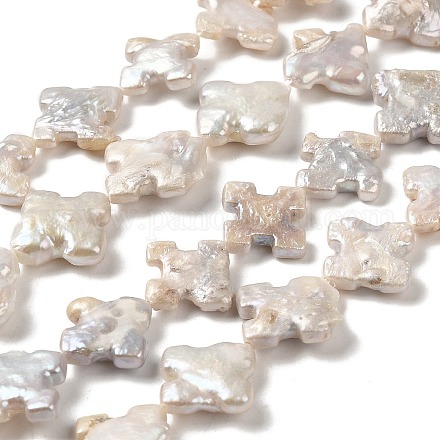 Hebras de perlas keshi de perlas barrocas naturales PEAR-E016-005-1