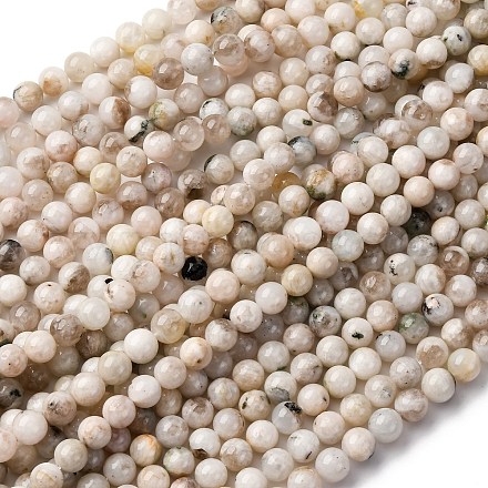 Натуральный белый лунный камень бисер пряди G-I388-01-10mm-1