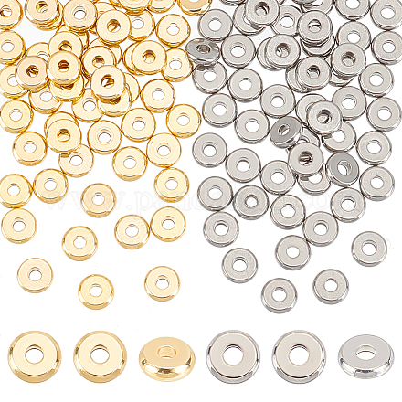 Unicraftale 120pcs 2 couleurs 304 perles d'espacement en acier inoxydable STAS-UN0052-32-1