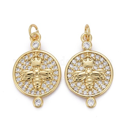 Латунные микропаве прозрачные подвески с фианитом ZIRC-Z011-16G-1