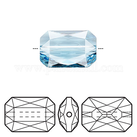 Cristal autrichien à facettes taille émeraude 5515-14x9.5-202(U)-1