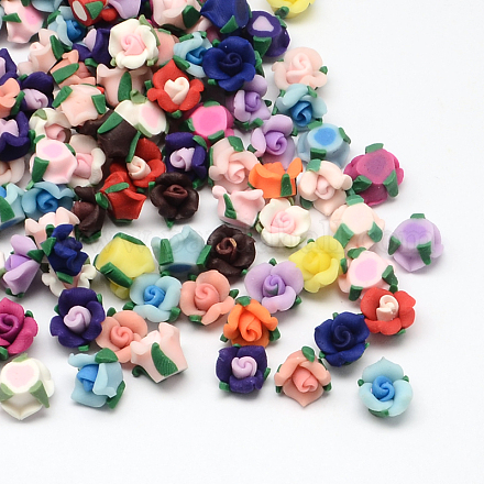 Polímeros hechos a mano de flores de arcilla cabuchones CLAY-Q221-29-1