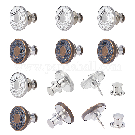 Nbeads 12 Sets 2 Style Iron & Zinc Alloy Button Pins for Jeans BUTT-NB0001-39-1