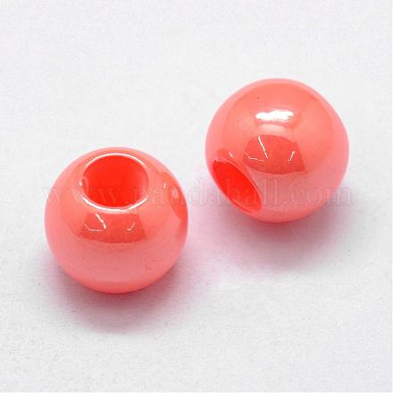 ABS Plastic Imitation Pearl European Beads OACR-L008-14mm-A04-1