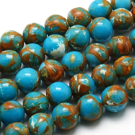 Round Synthetic Imperial Jasper Beads Strands G-I098-6mm-05-1
