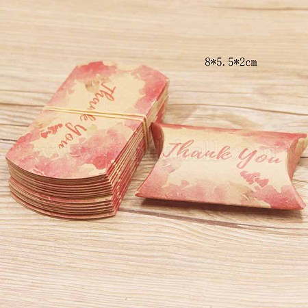 Word Thank you Paper Pillow Gift Boxes Packaging Boxes 9.9x5.5x0.1cm 